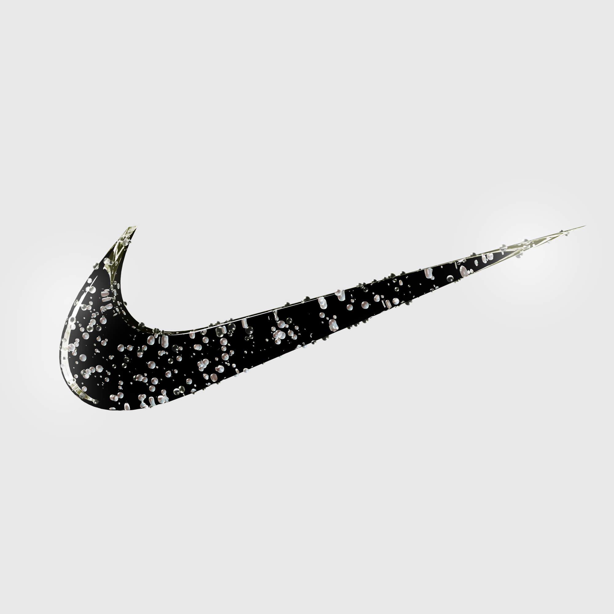Nike logo glass render