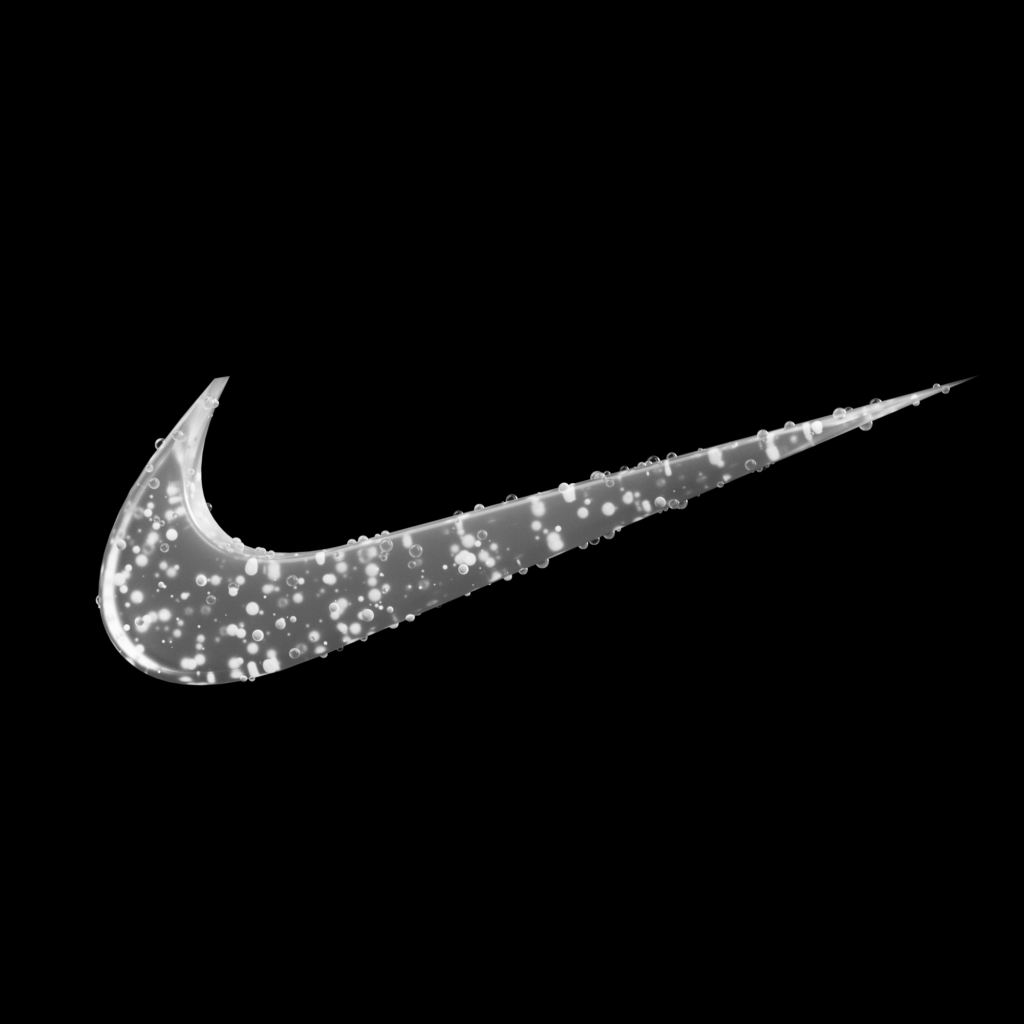 Nike logo glass render